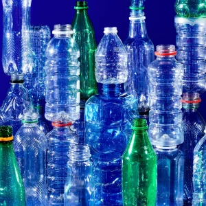 Raw materials used to make plastic water bottles