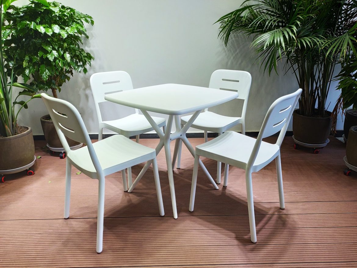 Plastic chairs and tables + plastic chairs and table set Adrin