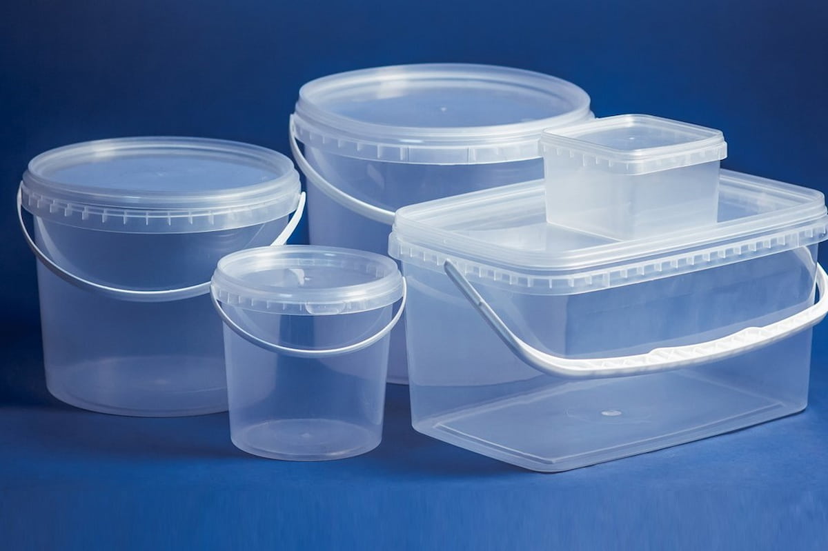  Transparent Plastic Bucket; Lightweight Resistant 60 °C Tolerate (Acids Alkalis Impervious) 